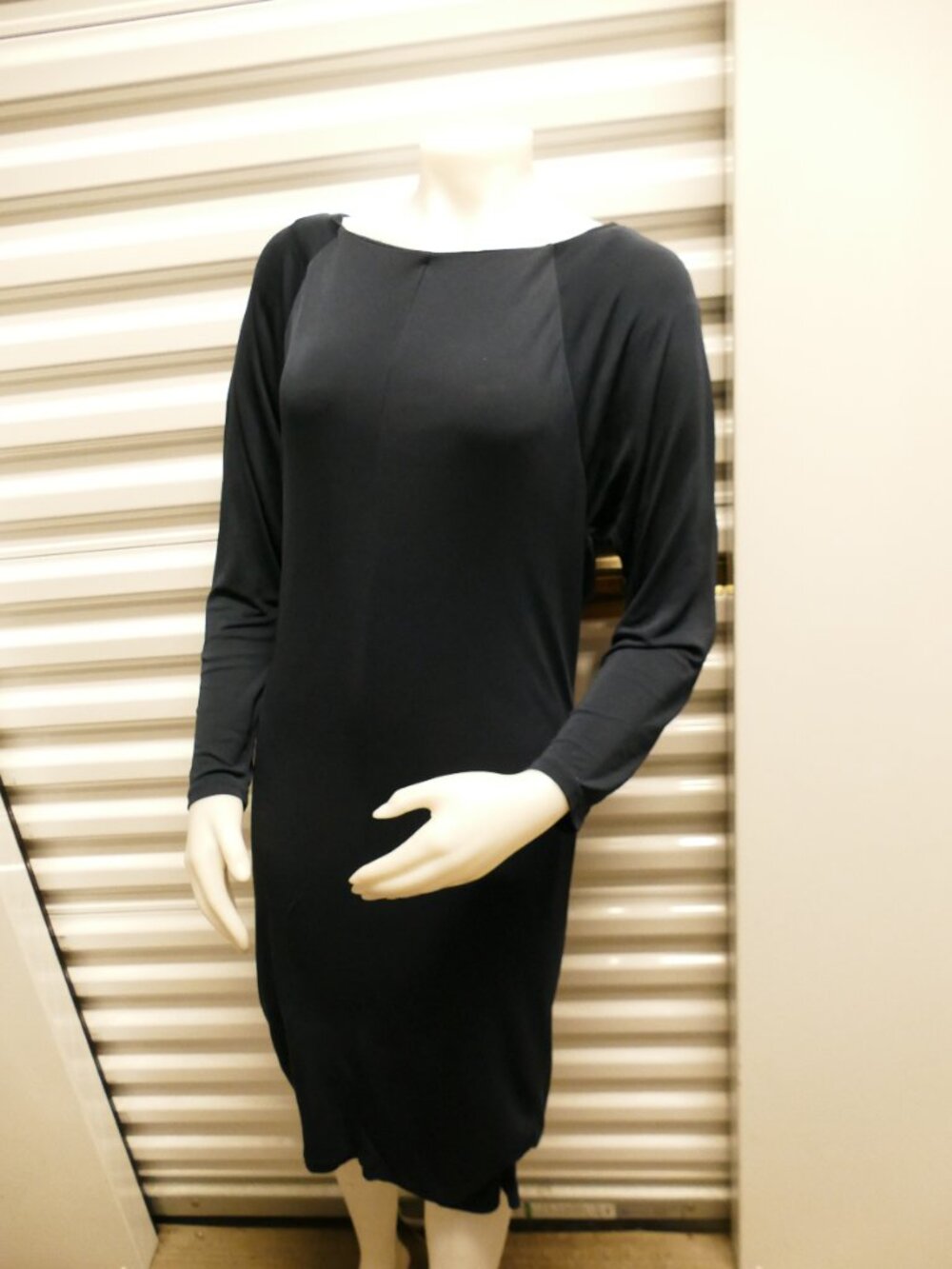 Armani Exchange Gray Blue Long Sleeve Zipper Back Midi Dress Size M - Picture 4 of 10